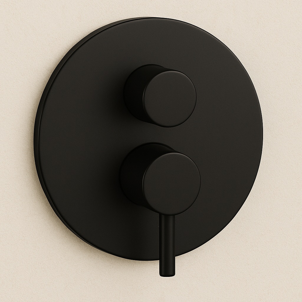 Fontana FS2023MB matte black round 1-way wall mounted mixer valve
